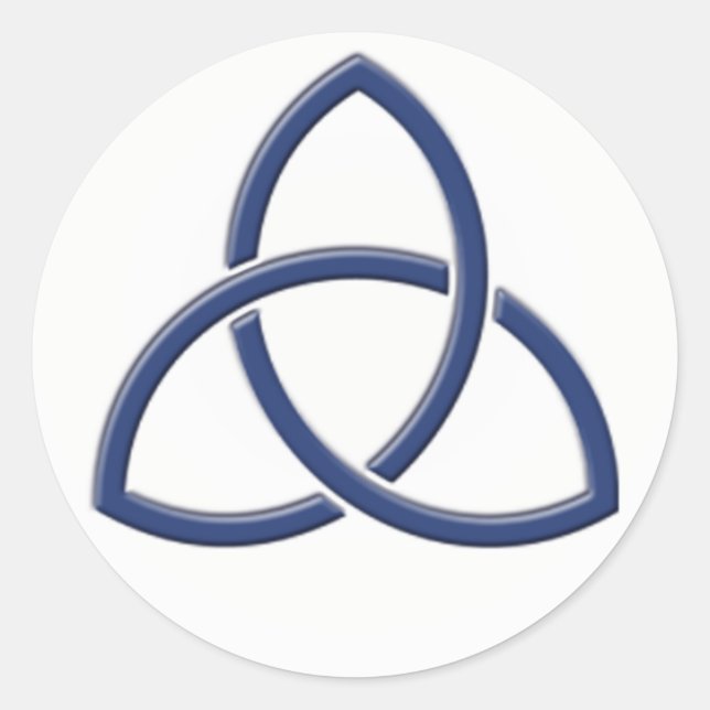 Redonda Pegatina Boda Navy Blue and White Love Knot (Anverso)