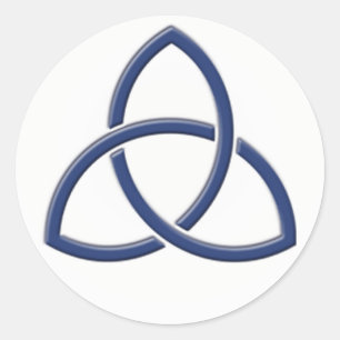 Redonda Pegatina Boda Navy Blue and White Love Knot