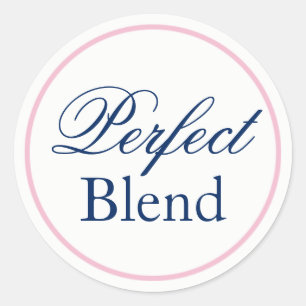 Redonda pegatina Boda "Perfect Blend" - Rubor Pink/Nave