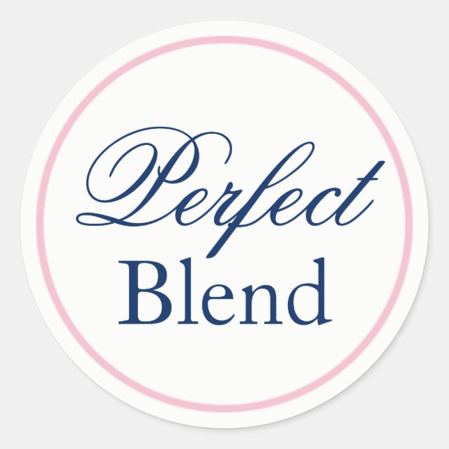 Redonda pegatina Boda "Perfect Blend" - Rubor Pink/Nave (Anverso)
