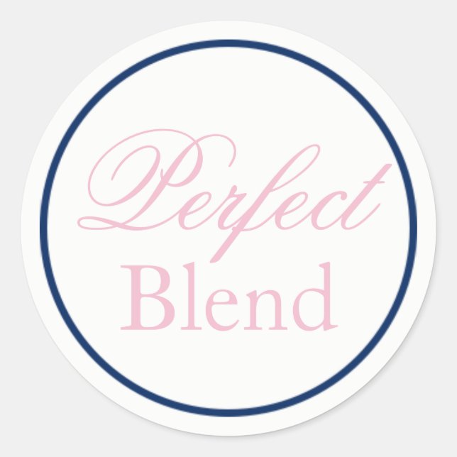 Redonda pegatina Boda "Perfect Blend" - Rubor Pink/Nave (Anverso)