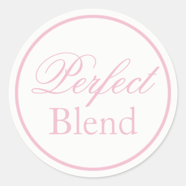 Redonda pegatina Boda "Perfect Blend" - Rubor Pink/Nave (Anverso)