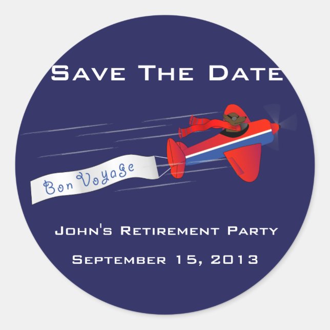 Redonda Pegatina Bon Voyage (Anverso)