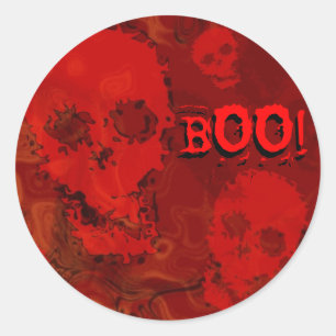 Redonda Pegatina 'BOO!' de Skull Specters