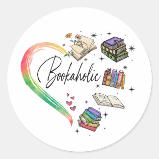Redonda Pegatina Bookaholic