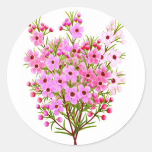 Redonda Pegatina Bouquet de flores de cera