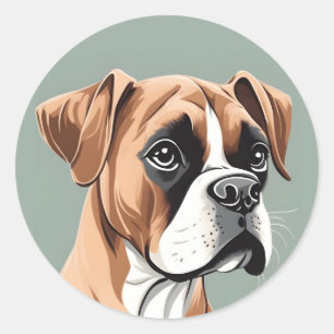Redonda Pegatina Boxer