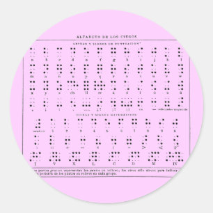 Redonda Pegatina Braille Alphabet