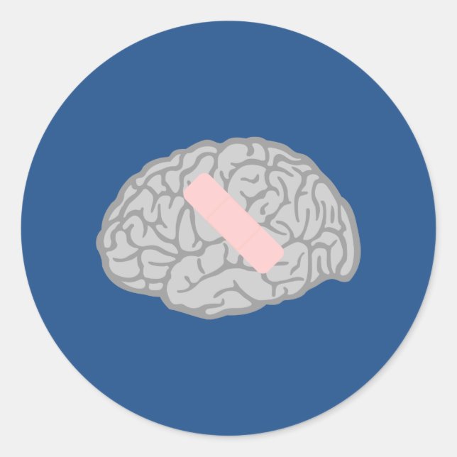 Redonda Pegatina Brain-Ache (Anverso)