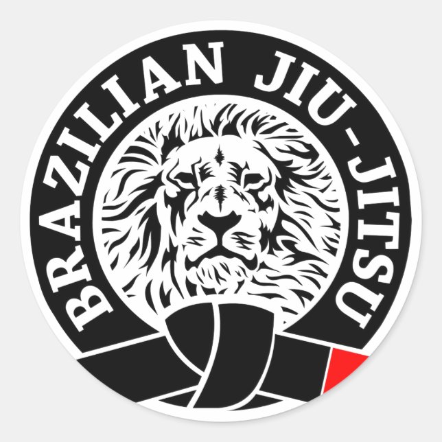 Redonda Pegatina brasileño Jiu-Jitsu (Ronda) (Anverso)
