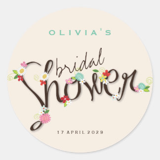 Redonda Pegatina Bridal Shower