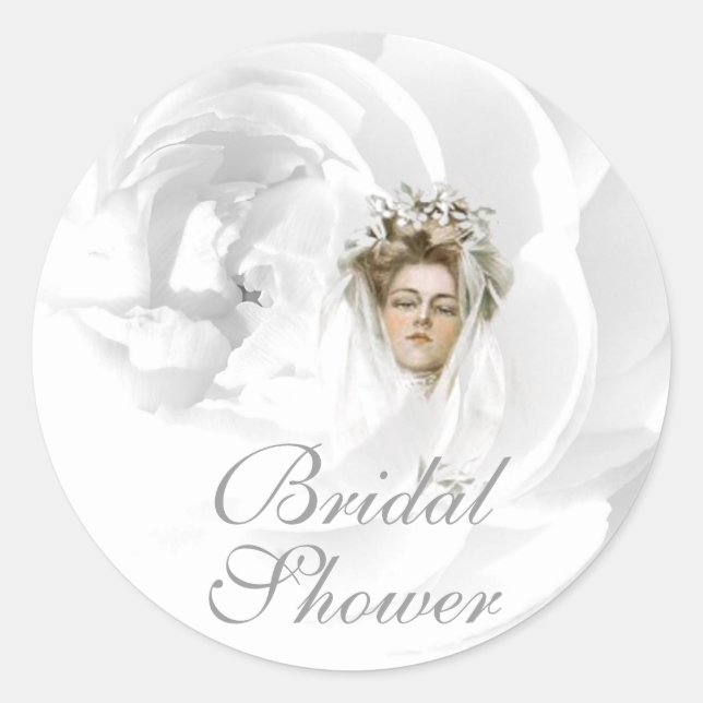 Redonda Pegatina Bridal Shower (Anverso)