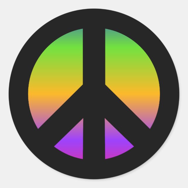 Redonda Pegatina brillante arcoiris (Anverso)