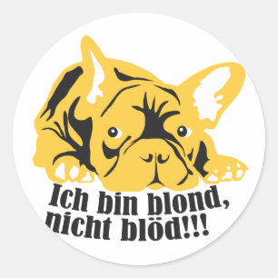 Redonda Pegatina brillante "Bulldog rubio"