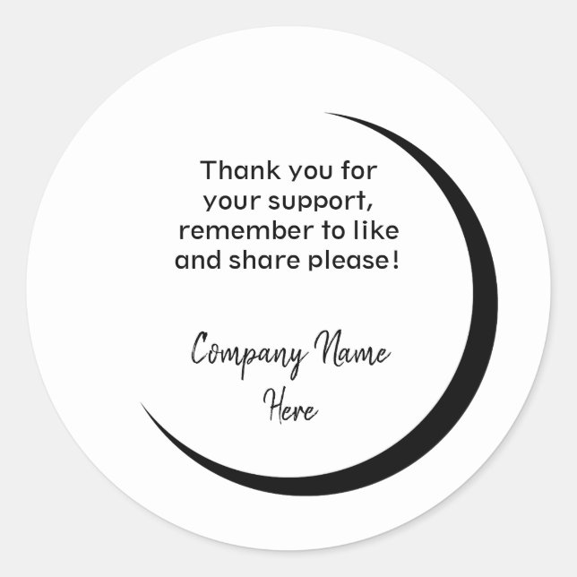 Redonda Pegatina brillante redondo con luna creciente (Anverso)