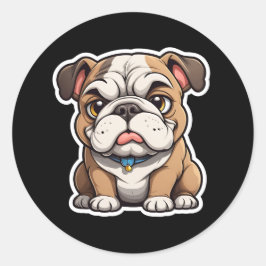 Redonda Pegatina bulldog