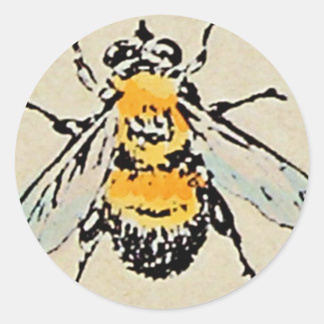 Redonda Pegatina Bumble Bee (Anverso)