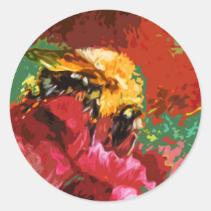 Redonda Pegatina Bumble Bee