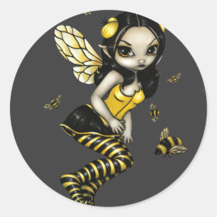 Redonda pegatina "BumbleBee Fairy"