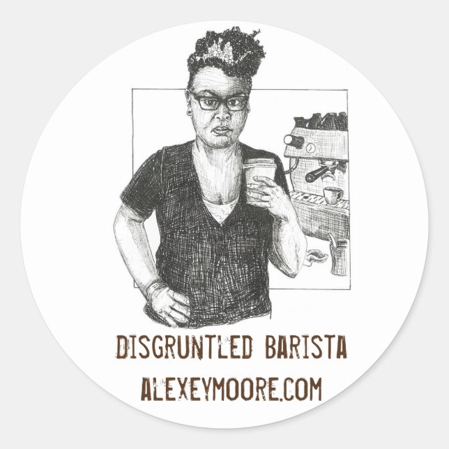 Redonda Pegatina Burnt Bradley (Anverso)