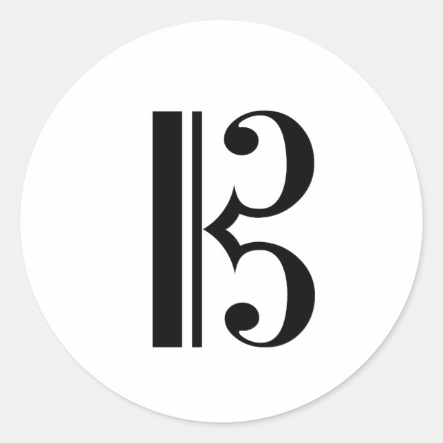 Redonda Pegatina C-Clef (Anverso)