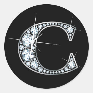 Redonda pegatina "C" de Diamond Bling