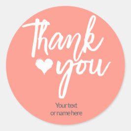 Redonda Pegatina caligráfica de agradecimiento