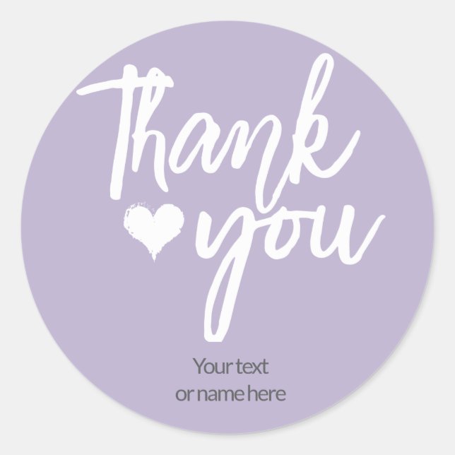Redonda Pegatina caligráfica de agradecimiento (Anverso)