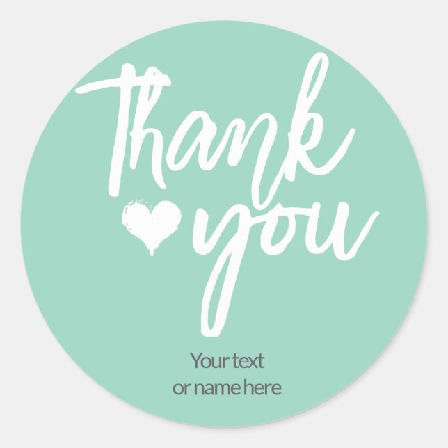 Redonda Pegatina caligráfica de agradecimiento (Anverso)