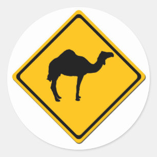 Redonda Pegatina Camel Crossing
