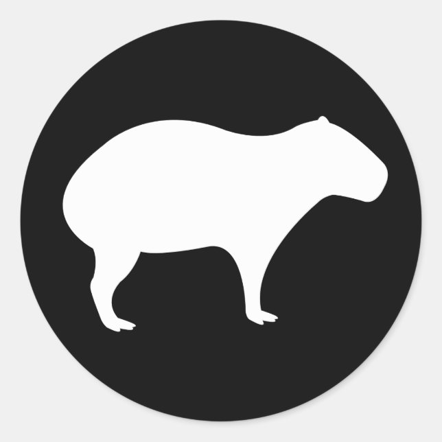 Redonda Pegatina Capybara (Anverso)