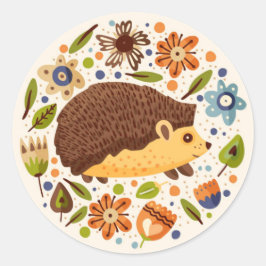 Redonda Pegatina cardíaco mundial de Hedgehog