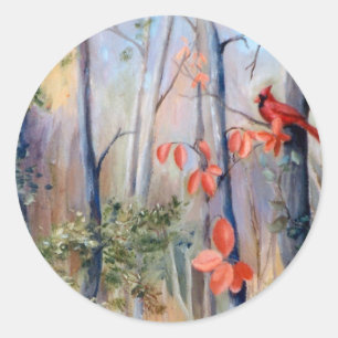 Redonda Pegatina cardinal de la trayectoria de Naturas