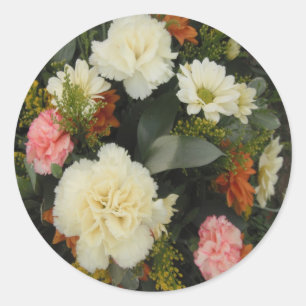 Redonda Pegatina Carnation Bouquet