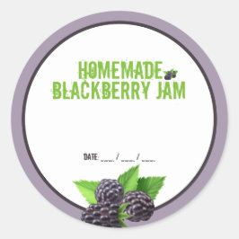 Redonda Pegatina casero de Blackberry Jam Canning