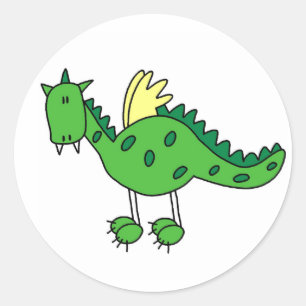 Redonda Pegatina Castle Dragon