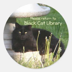 Redonda Pegatina Cat 120 Bookplate~