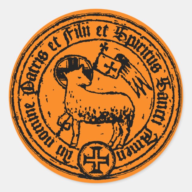 Redonda Pegatina católico (Anverso)