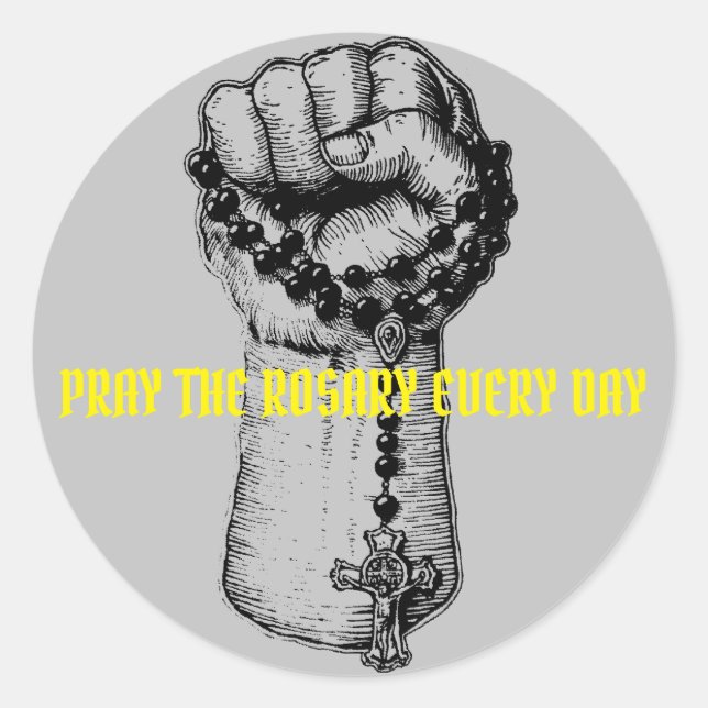 Redonda Pegatina católico (Anverso)