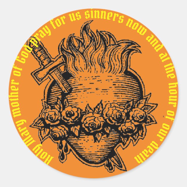 Redonda Pegatina católico (Anverso)