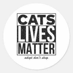 Redonda Pegatina Cats Lives