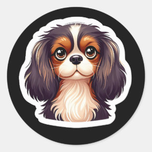 Redonda Pegatina Cavalier King Charles Spaniel