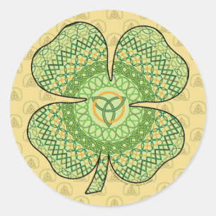 Redonda Pegatina Celtic Shamrock