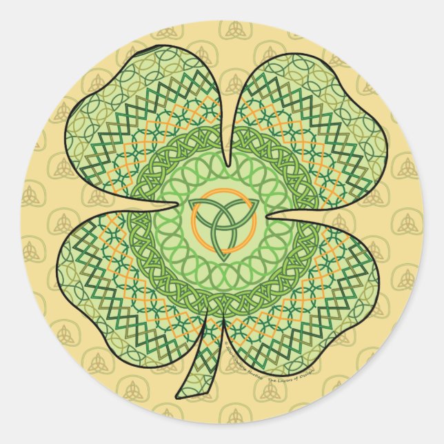 Redonda Pegatina Celtic Shamrock (Anverso)