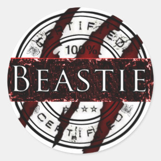 Redonda Pegatina certificado de Beastie