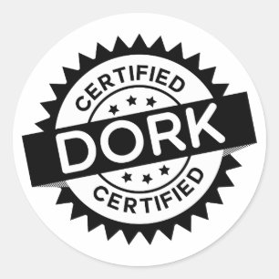 Redonda Pegatina certificado del Dork
