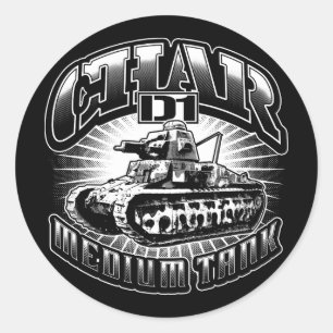 Redonda Pegatina Char D1 Classic Round Pegatina