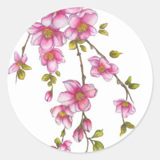 Redonda Pegatina Cherry Blossom
