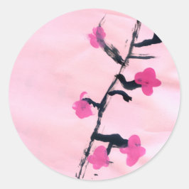 Redonda Pegatina Cherry Blossom