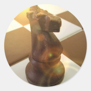 Redonda Pegatina Chess Knight